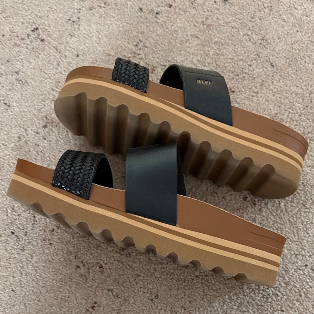Reef Black and Cork Slide Sandals - Picture 6 of 6